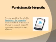 Fundraisers for Nonprofits