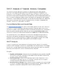 SWOT Analysis of Financial Advisory Companies