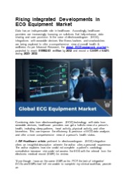Rising Integrated Developments in ECG Equipment Market