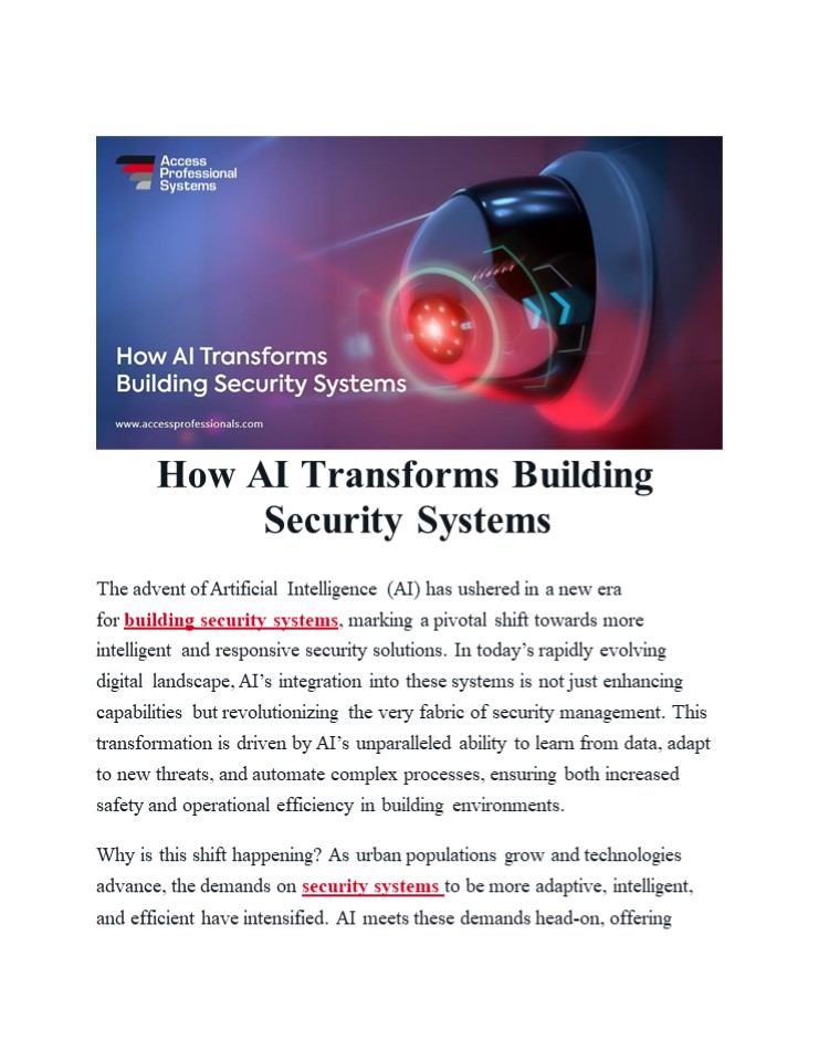 How AI Transforms Building  Security Systems