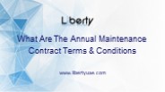 What Are The Annual Maintenance Contract Terms & Conditions