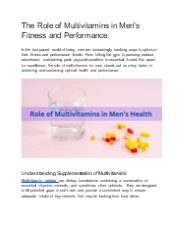 Benefits of Multivitamins for Athletes with SPL
