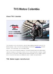 TVS Colombia Full Overview