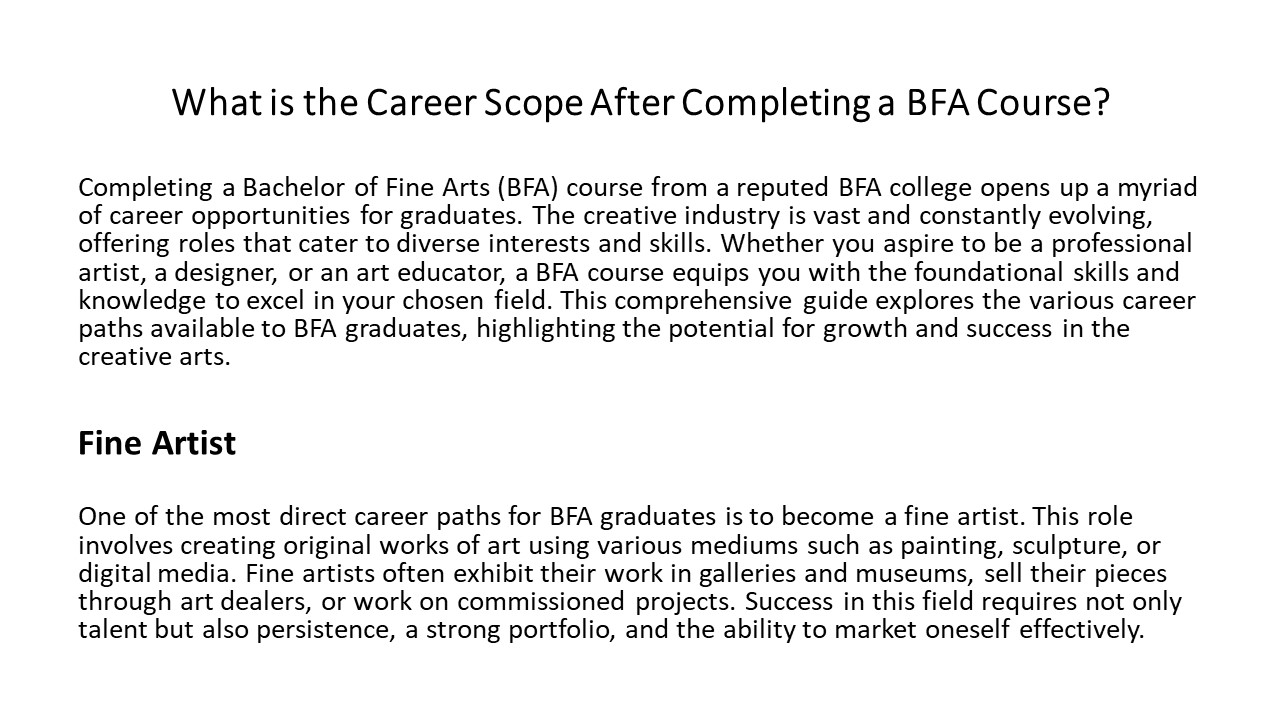 Unlock Your Creative Potential with a BFA Course