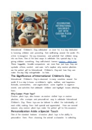 Celebrating International Children's Day with Custom Plush Toys