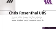 Chris Rosenthal (UBS) - A Committed Expert From Ohio
