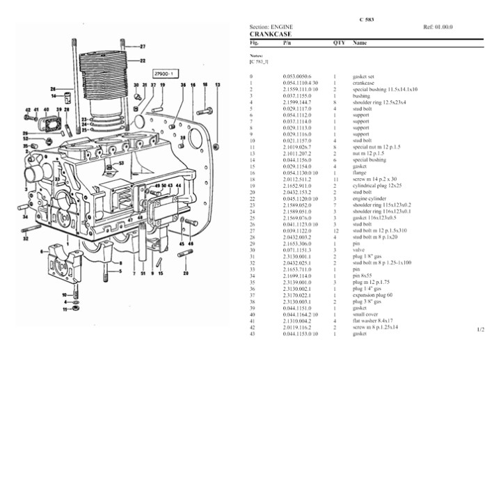 Lamborghini c 583 Parts Catalogue Manual Instant Download