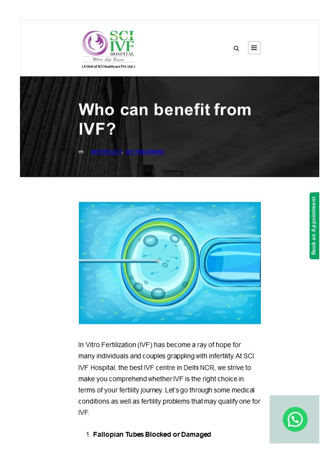 Who can benefit from IVF?
