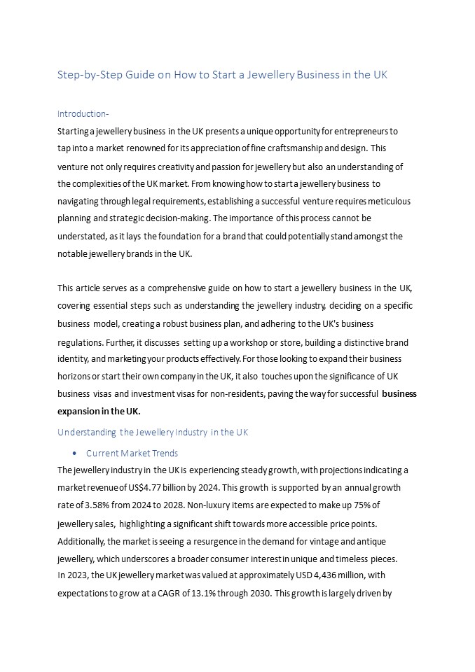 Step-by-Step Guide on How to Start a Jewellery Business in the UK