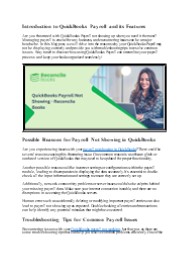 QuickBooks Payroll Not Showing - ReconcileBooks