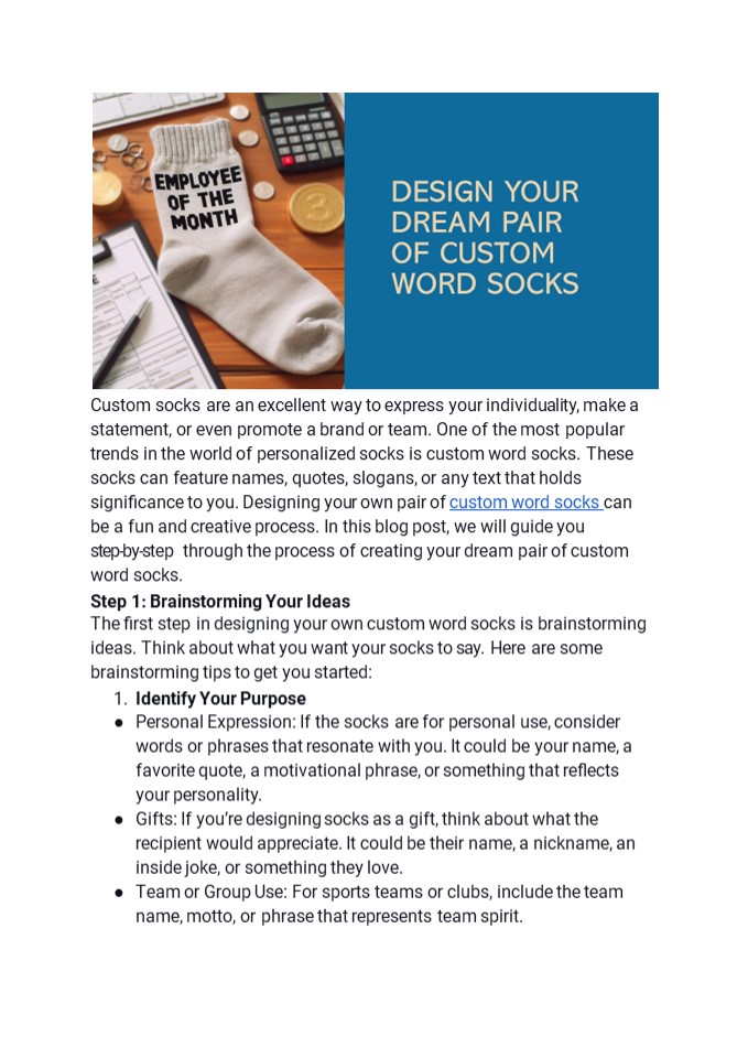 Design Your Dream Pair of Custom Word Socks