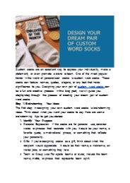 Design Your Dream Pair of Custom Word Socks