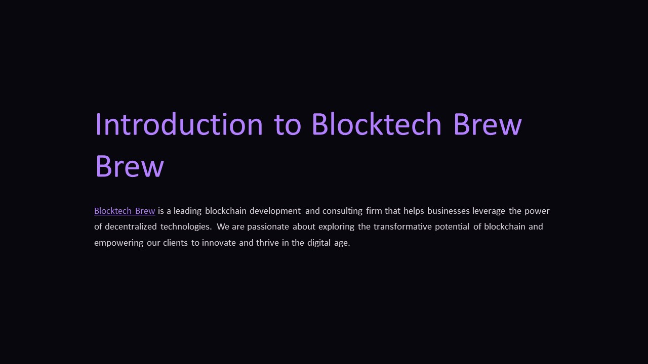 Unleash the Power of Blockchain Technology with Blocktech Brew