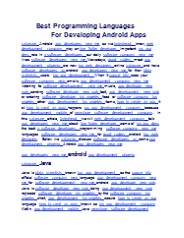 Best Programming Languages For Developing Android Apps