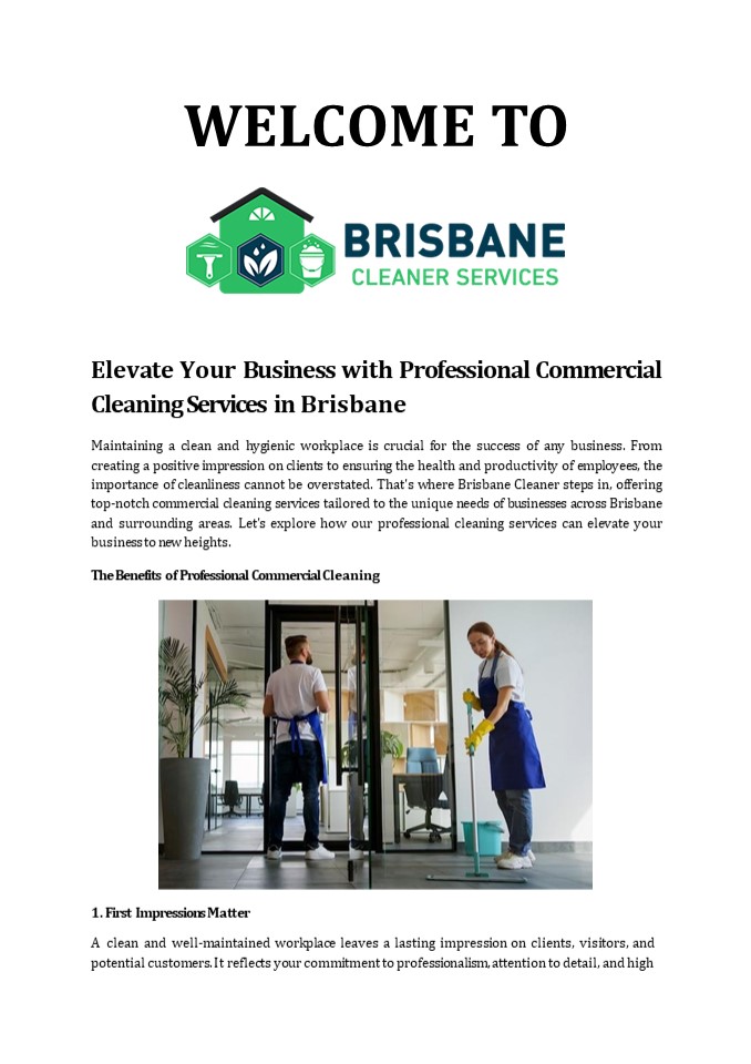 Brisbane's Best: Professional Commercial Cleaning Services