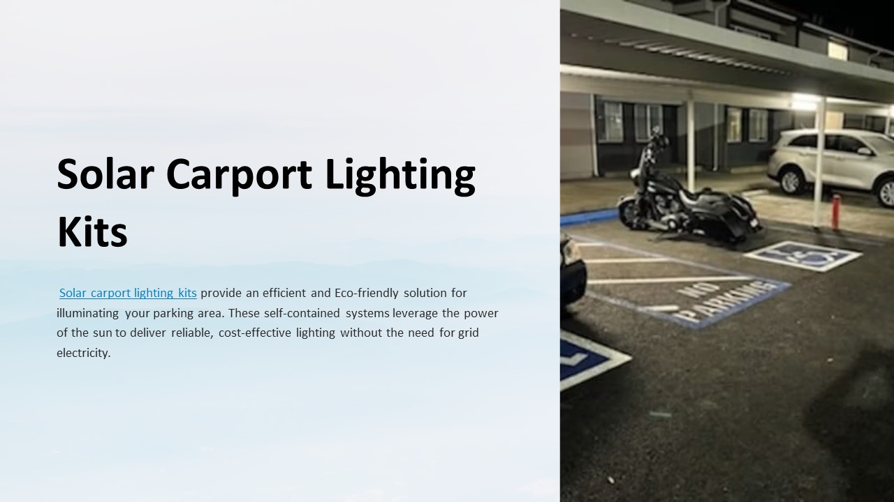 SOLAR CARPORT LIGHTING KITS