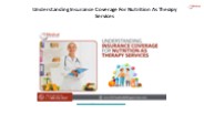 Understanding Insurance Coverage For Nutrition As Therapy Services