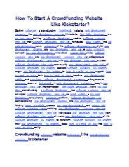 How To Start A Crowdfunding Website Like Kickstarter?