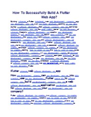 How To Successfully Build A Flutter Web App?