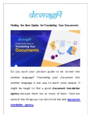 Finding the Best Option for Translating Your Documents