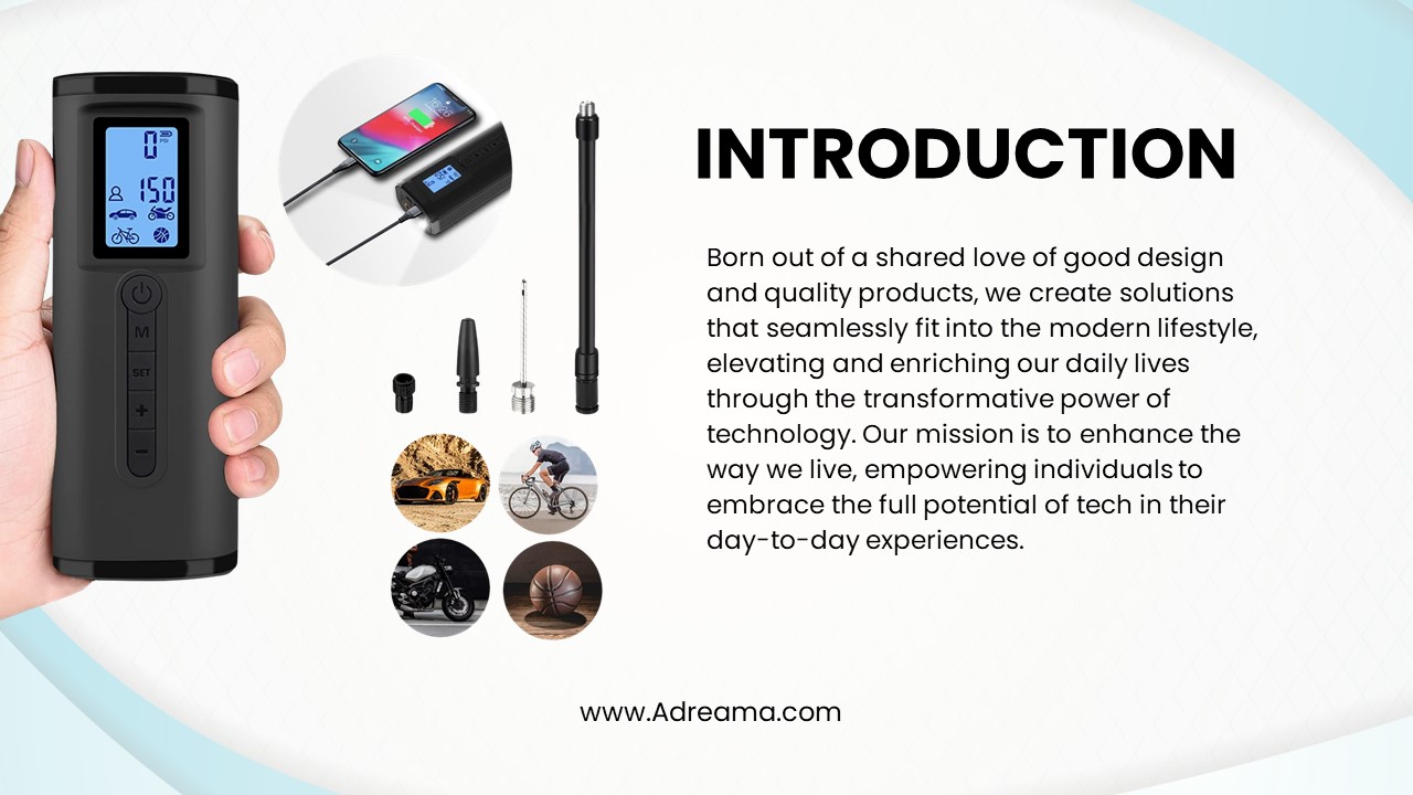 Convenient Wireless Portable Air Pump with LED Light