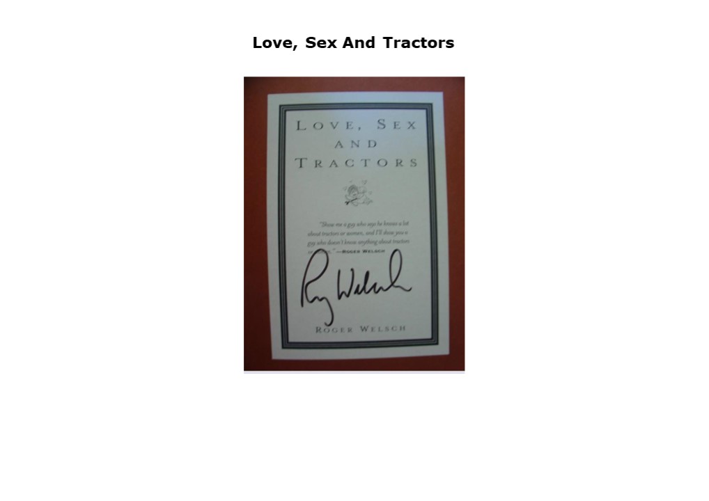PDF Read Online Love, Sex And Tractors