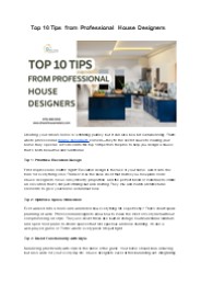 Top 10 Tips from Professional House Designers