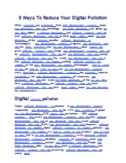 8 Ways To Reduce Your Digital Pollution