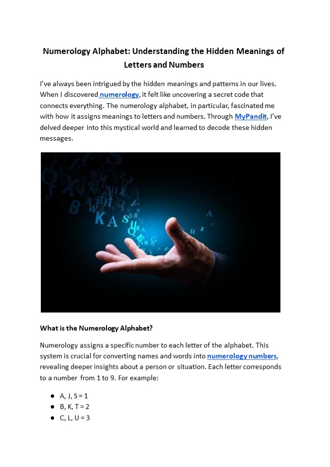 Numerology Alphabet: Understanding the Hidden Meanings of Letters and Numbers