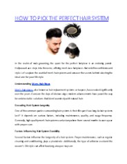 HOW TO PICK THE PERFECT HAIR SYSTEM