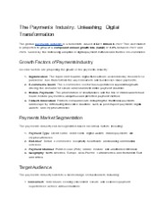 The Payments Industry: Unleashing Digital Transformation