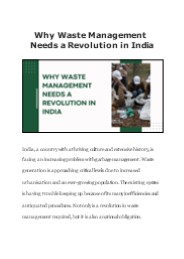 Why Waste Management Needs a Revolution in India