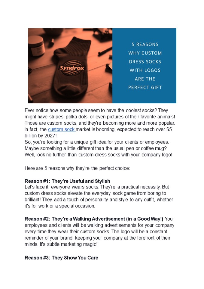 5 Reasons Why Custom Dress Socks with Logos Are the Perfect Gift