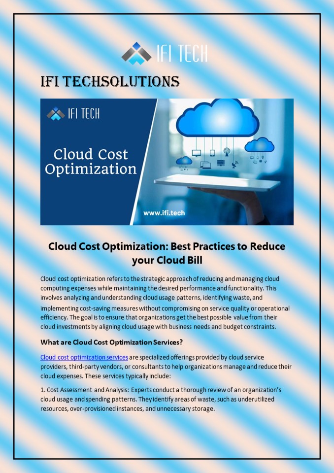 Cloud Cost Optimization Best Practices To Reduce Your Cloud Bill 1