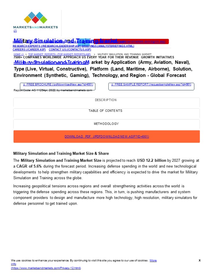 Driving Factors and Future Outlook of the Military Simulation and Training Market