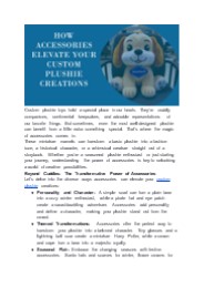 How Accessories Elevate Your Custom Plushie Creations