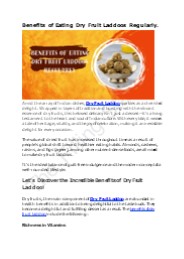 Benefits of Eating Dry Fruit Laddoos Regularly