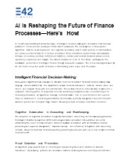 How AI is reshaping the future of finance process