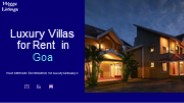 Luxury Villas for Rent in Goa