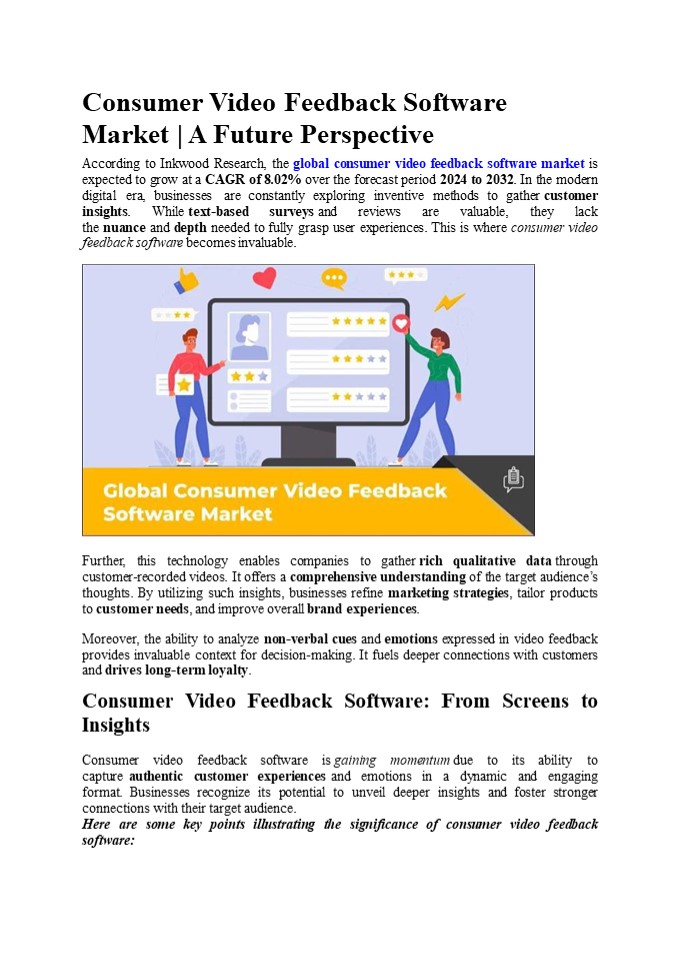 Consumer Video Feedback Software Market | A Future Perspective
