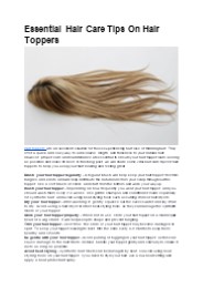 Essential Hair Care Tips On Hair Toppers