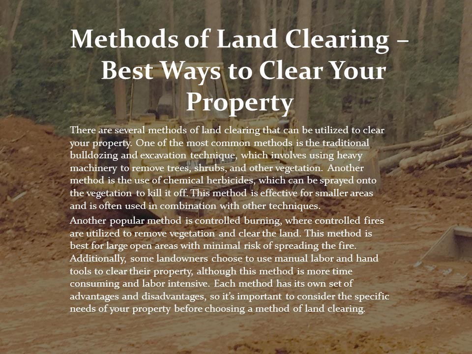 Methods of Land Clearing – Best Ways to Clear Your Property ...