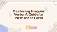 mastering irregular verbs a guide to past tense