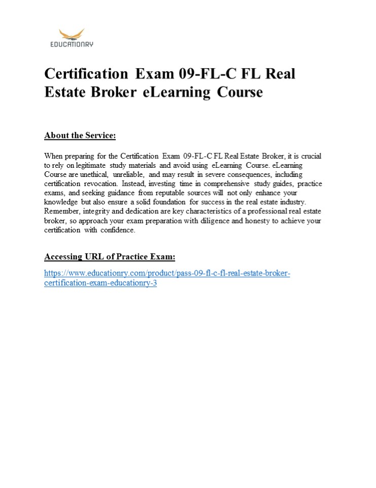 09-FL-C FL Real Estate Broker eLearning Course
