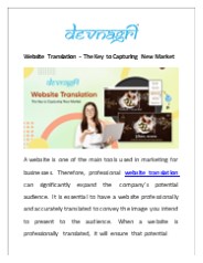 Website Translation - The Key to Capturing New Market