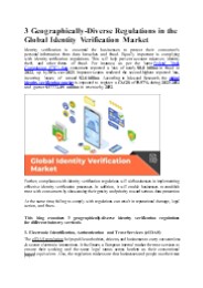 3 Geographically-Diverse Regulations in the Global Identity Verification Market