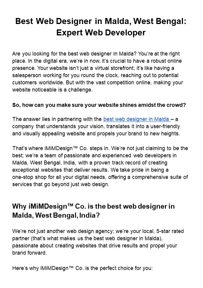 Best Web Designer in Malda, West Bengal: Expert Web Developer (1)