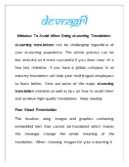 Mistakes To Avoid When Doing eLearning Translations