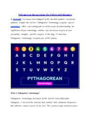 Pythagorean Numerology: The Path to Self-Discovery
