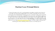 Market Your Printed Shirts